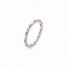 Apzeltīts gredzens ar mirdzošu cirkonu , 